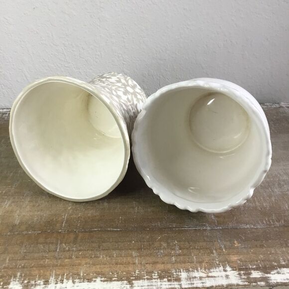 Planter bundle - one Fleur de Lis geometric design & one with floral scroll top - Picture 3 of 7